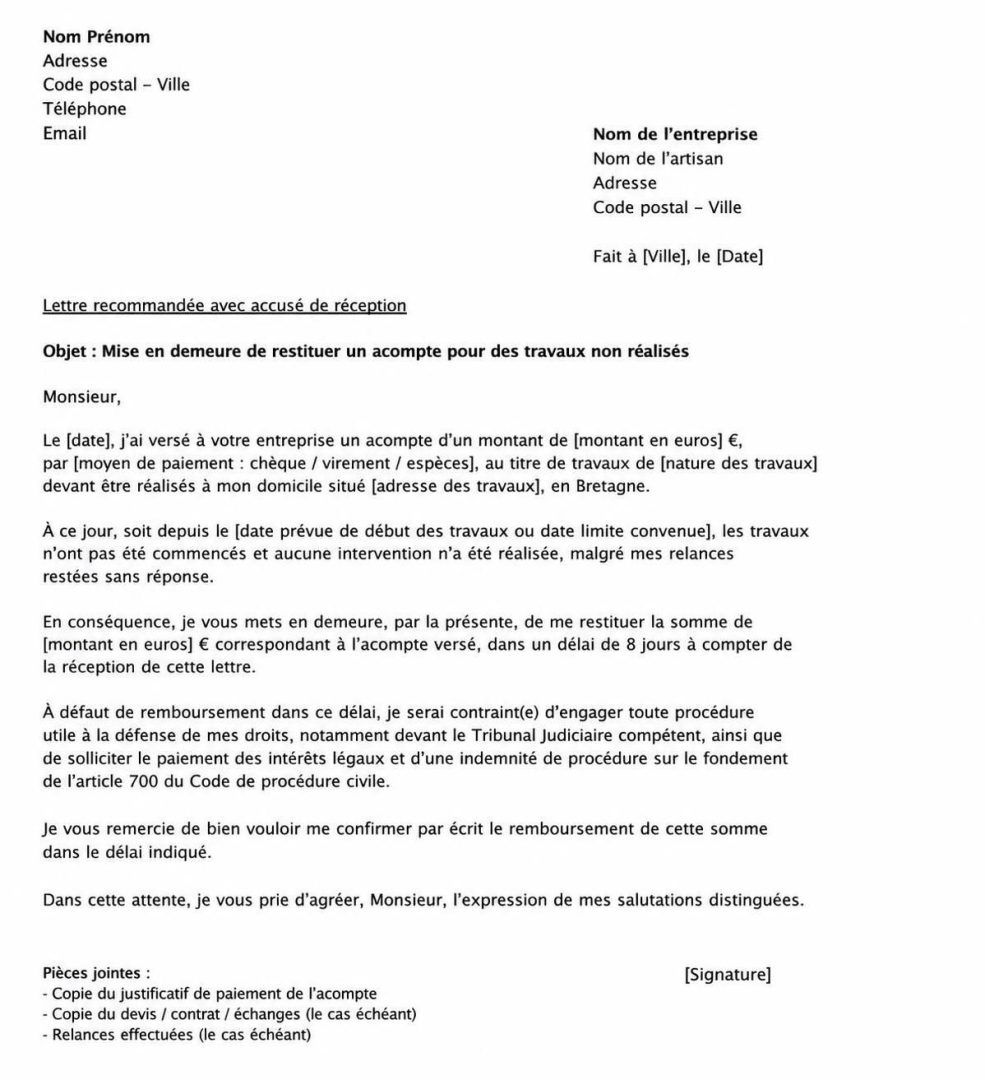 découvrez comment récupérer un acompte versé à un artisan qui ne commence jamais les travaux, avec des conseils pratiques et les démarches légales à suivre.
