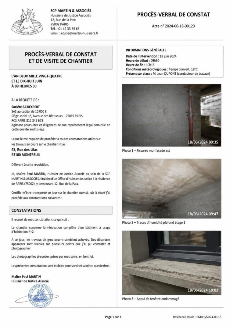 découvrez pourquoi il est important de faire constater l'état du logement par huissier avant le début des travaux pour éviter les litiges et protéger vos droits.